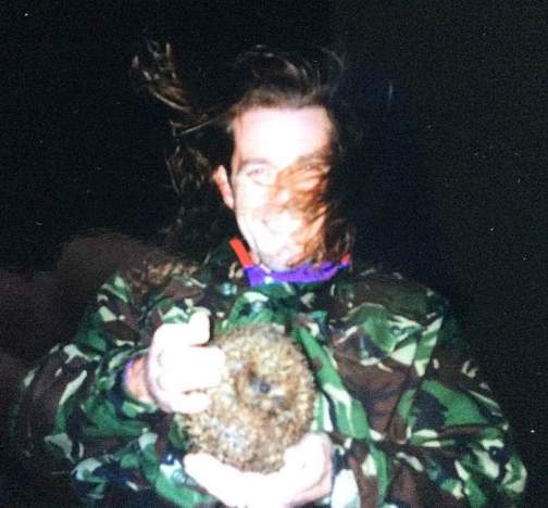 paul with rescued hedgehog somerset